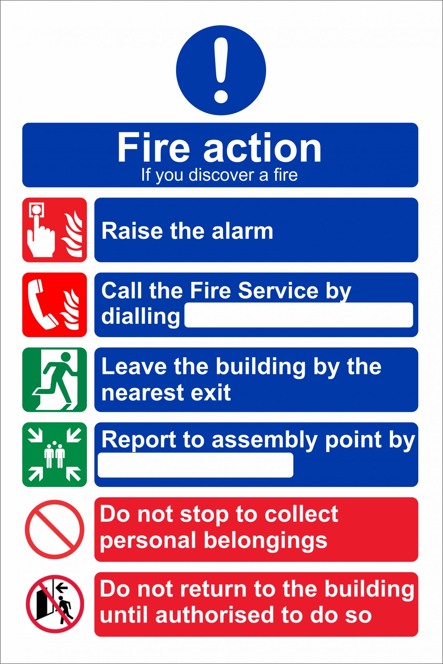 Fire Action Notice Sign CNE Graphics Studio